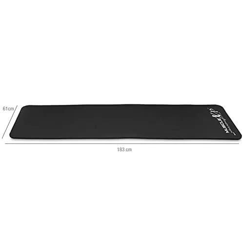 MuscleXP Yoga Mat (10 mm) Extra Thick NBR Material for Men and Women, Exercise Mats with Carrying Strap for Workout, Yoga, Fitness, Pilates (Black)