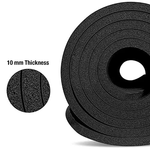 MuscleXP Yoga Mat (10 mm) Extra Thick NBR Material for Men and Women, Exercise Mats with Carrying Strap for Workout, Yoga, Fitness, Pilates (Black)