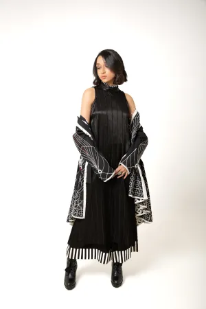 New Season Summer/Fall 2024-Pants Applique Mashru Silk Panda Black White -Ka-Sha - Fashion Edit Aseem