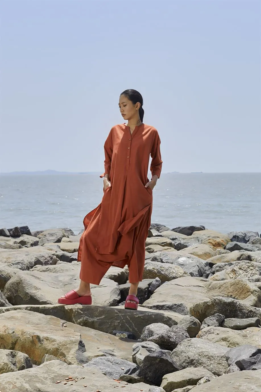 New Season Summer/Fall 24-Pants Low Crotch Cotton Rust-MT LWCRTHPants-NA Slub Rust-Fashion Edit Mati