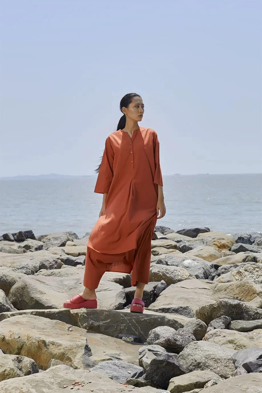 New Season Summer/Fall 24-Pants Low Crotch Cotton Rust-MT LWCRTHPants-NA Slub Rust-Fashion Edit Mati