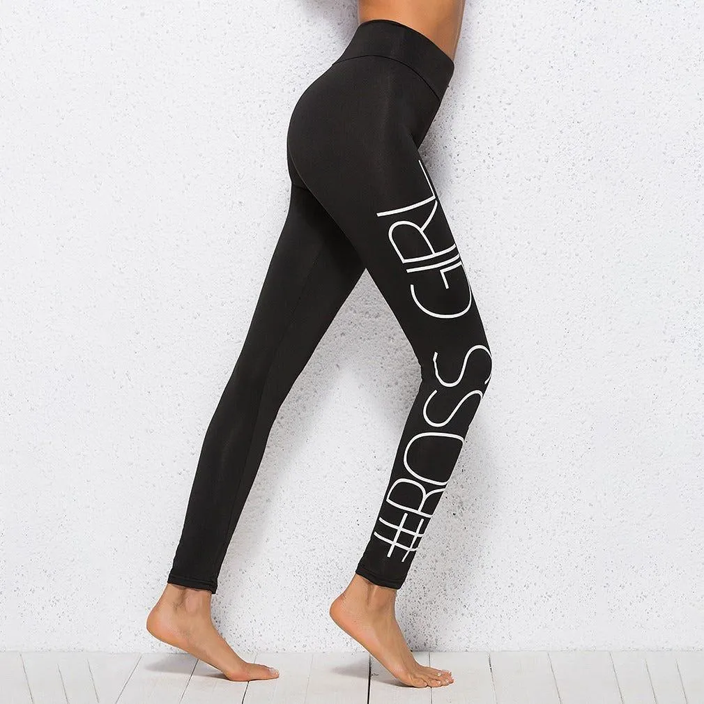 New Yoga Pants Trendy Slim Leggings BO SS GIRL Printed Sweatpants Skinny Sweatpants