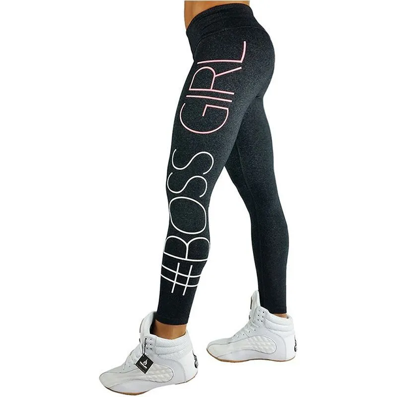 New Yoga Pants Trendy Slim Leggings BO SS GIRL Printed Sweatpants Skinny Sweatpants