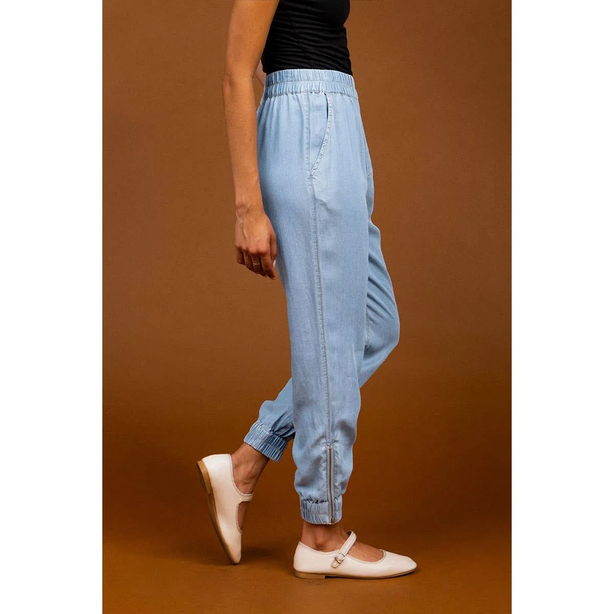 NZ102 - Tencel Zipper Cuff Joggers