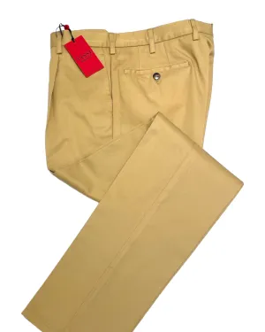 One Pleated Sartorial Cotton Trousers - Honey