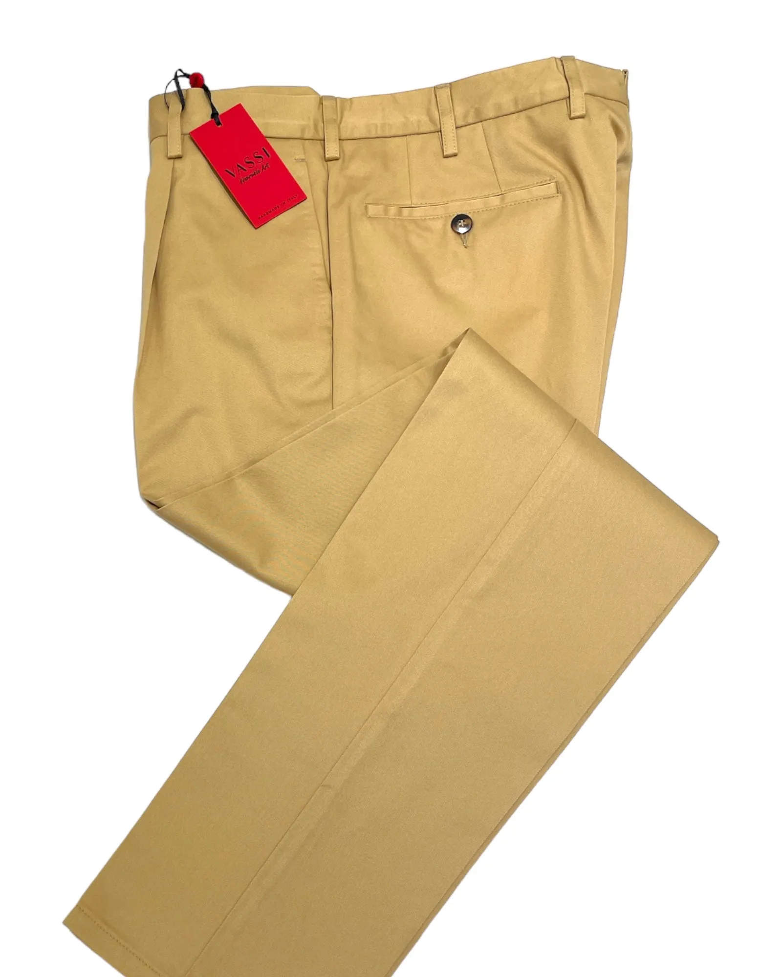 One Pleated Sartorial Cotton Trousers - Honey