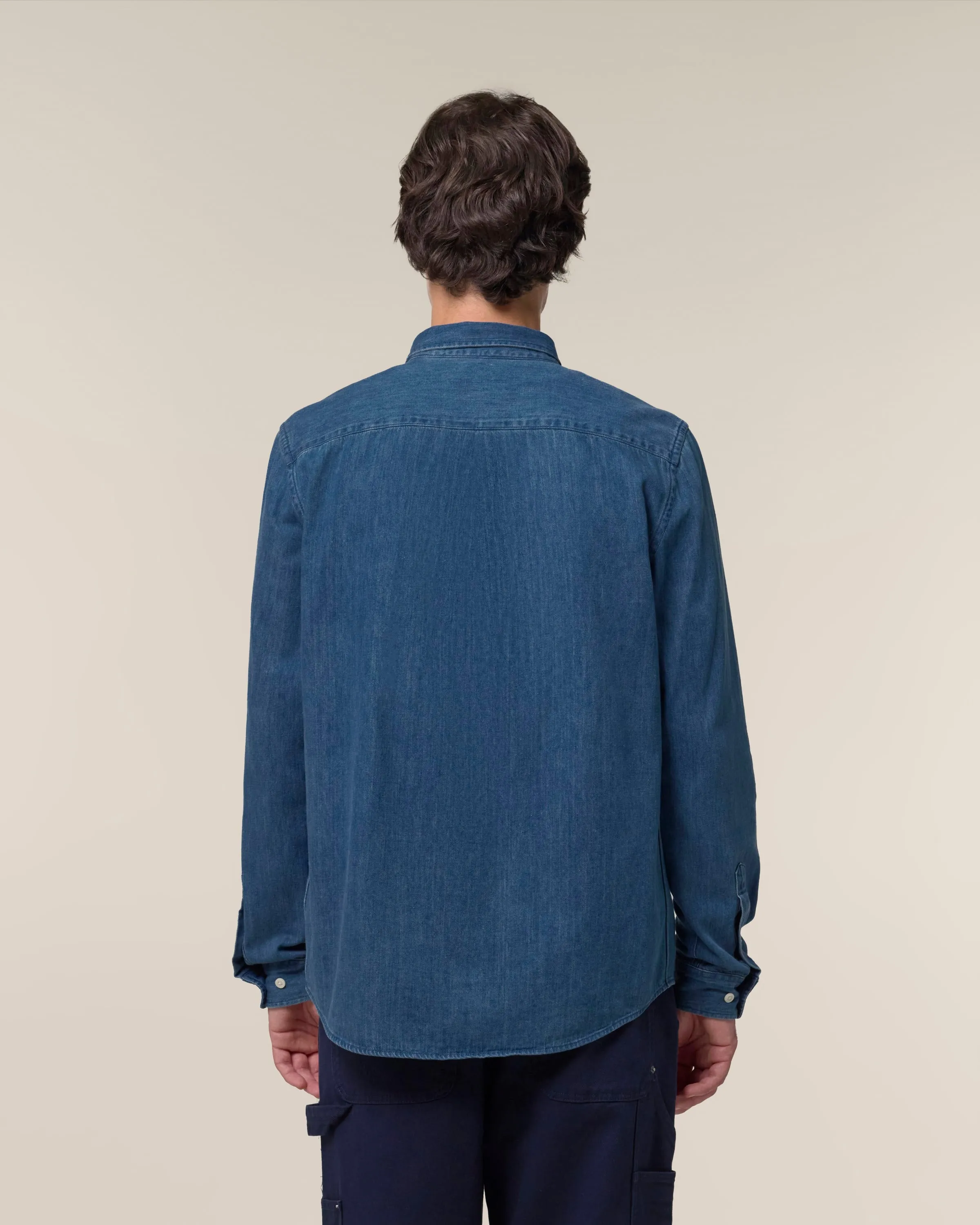 Organic Cotton Long Sleeve Denim Shirt: Mens