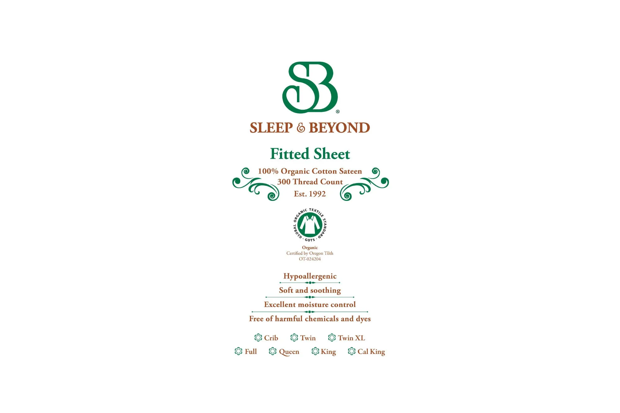 Organic Cotton Sateen Fitted Sheet by Sleep & Beyond
