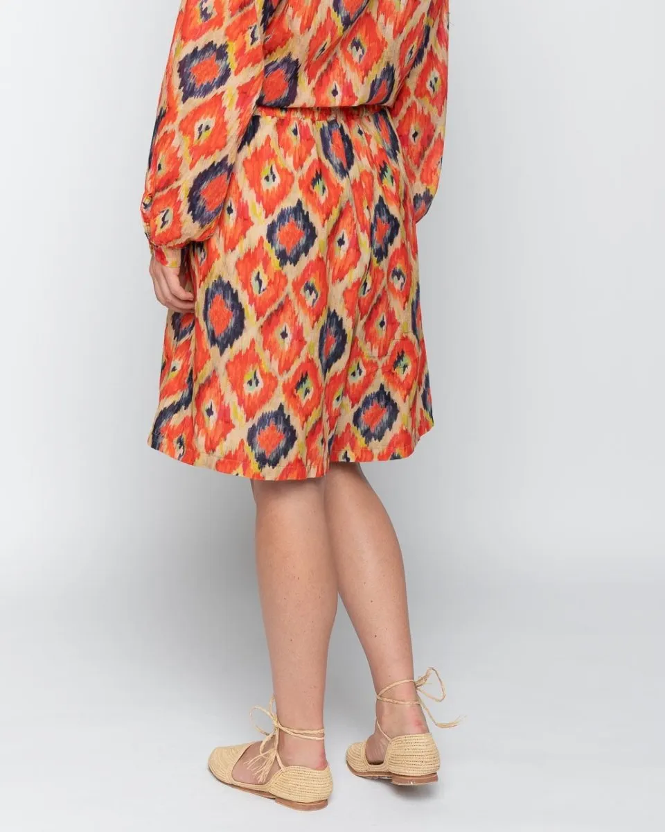 Painterly Diamond Tie-Waist Shorts