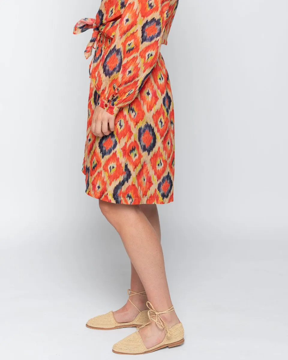 Painterly Diamond Tie-Waist Shorts