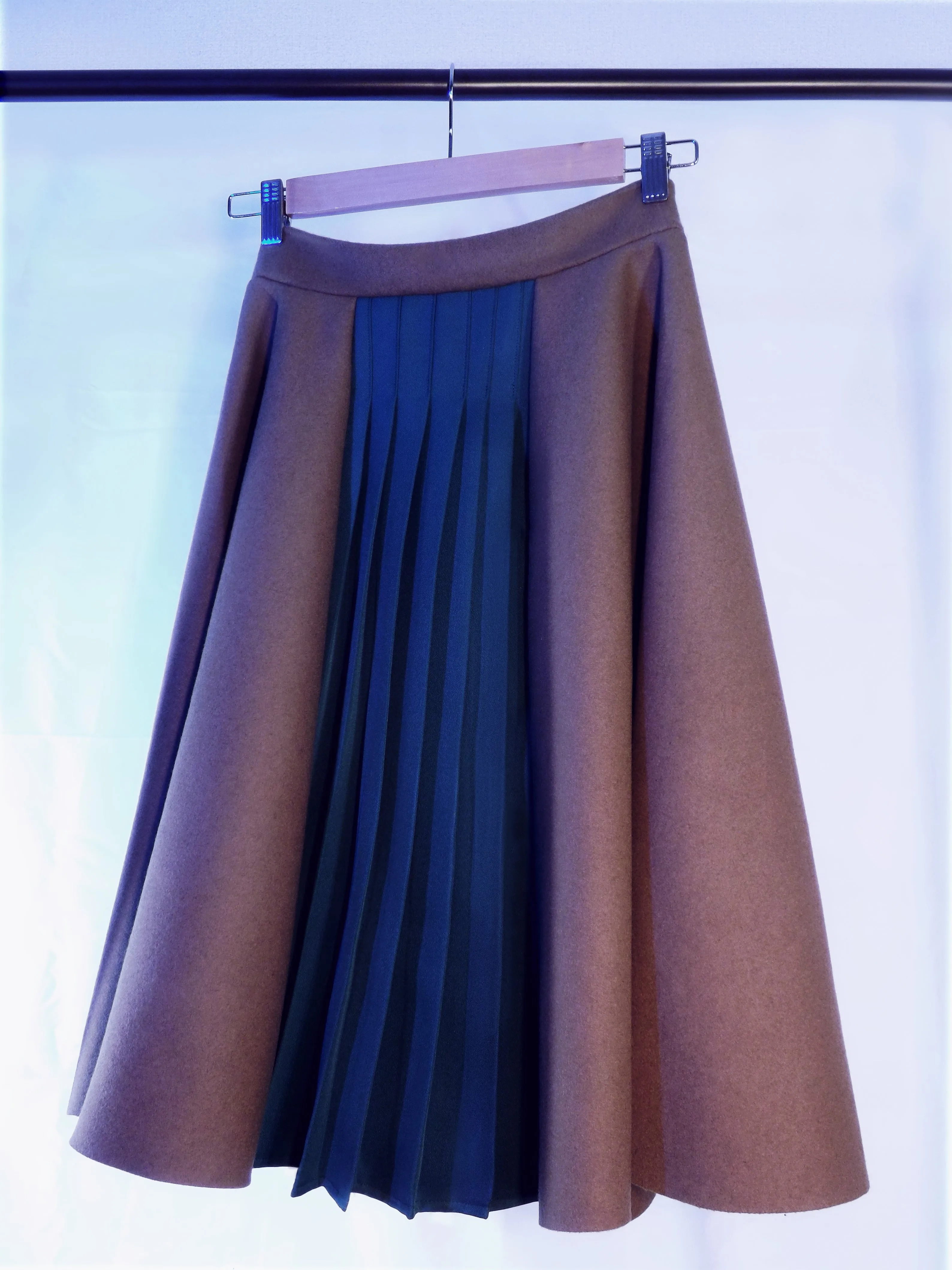 Panel Pleated Sage Skirt