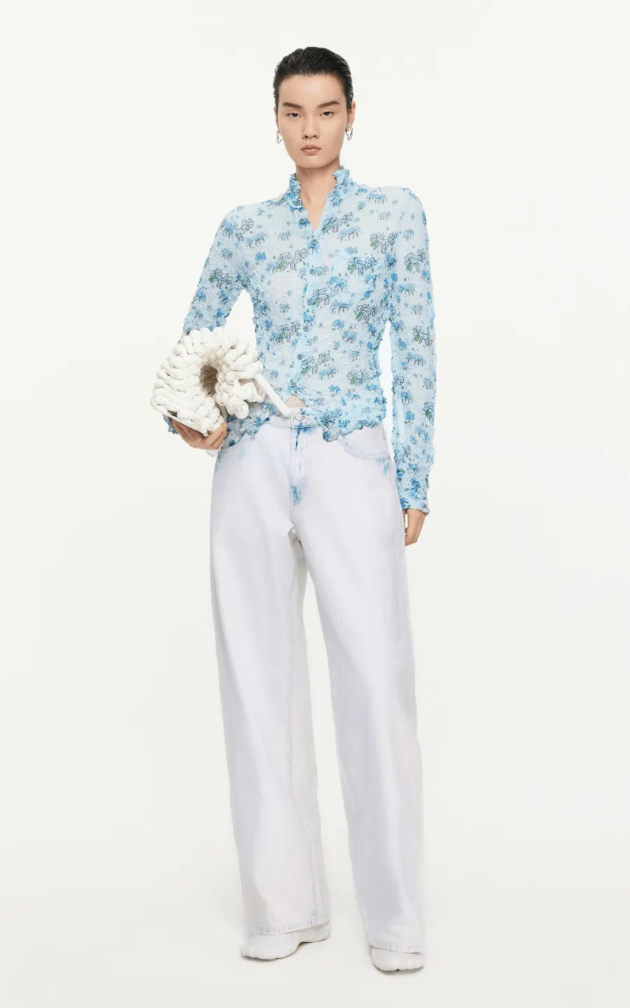 Pants / JNBY Logo-Patch Straight Jeans
