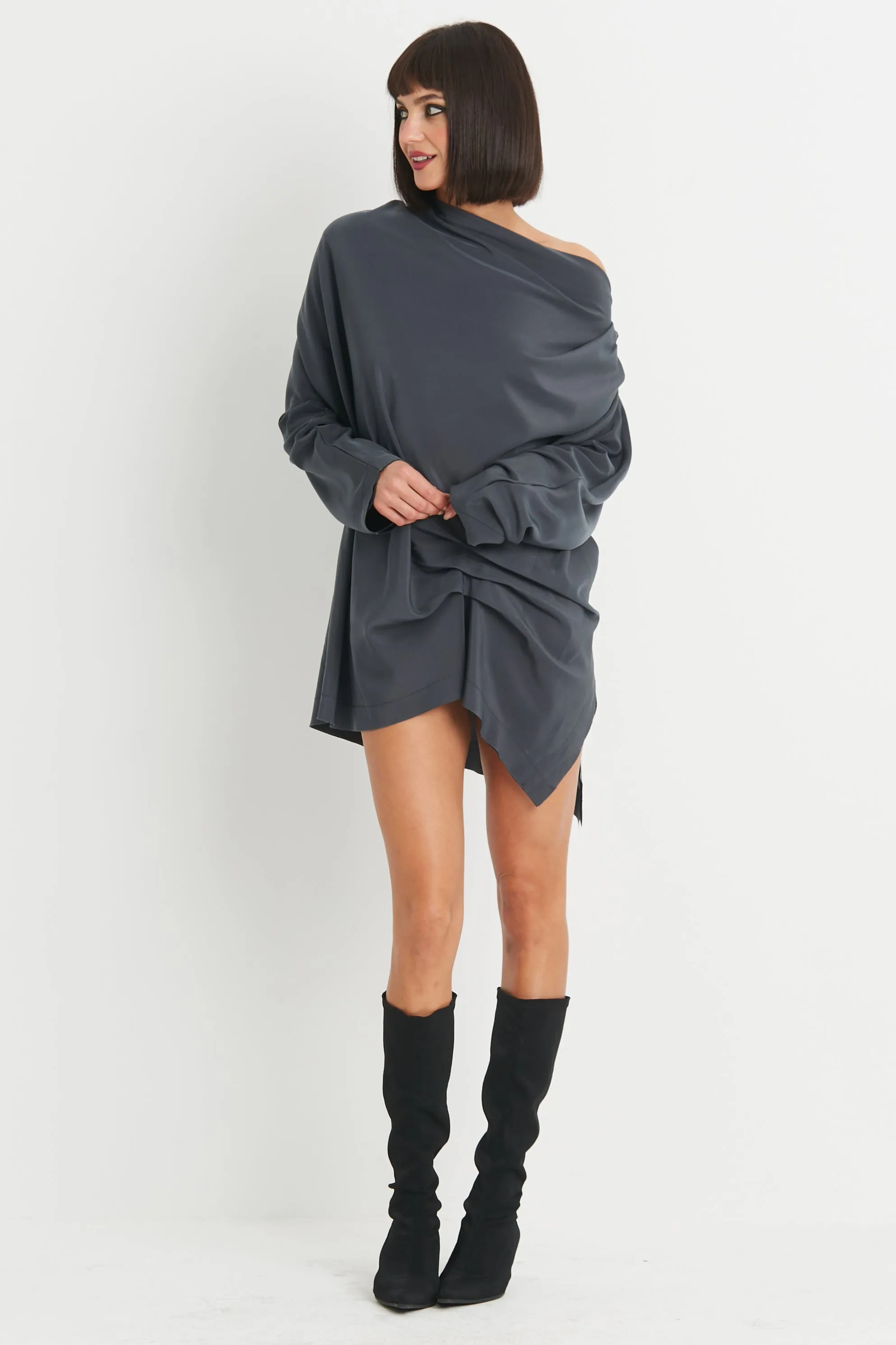 Peachskin Drape Tunic