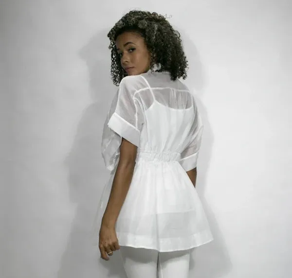 Peplum Sheer Top