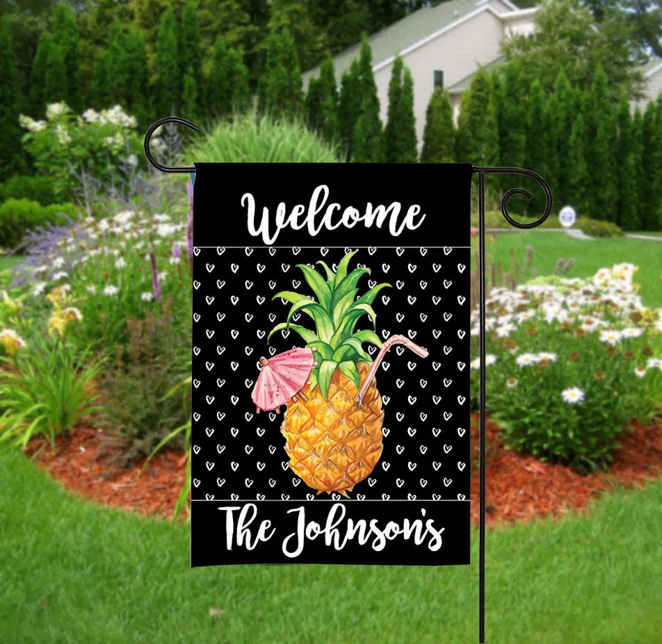 Personalized Garden Flag - Trendy Pineapple