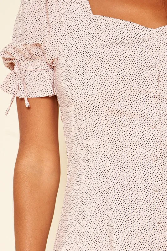 Pretty Polly Polka Dot Button Up Mini Dress