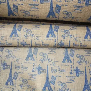 Printed Hexian Eifeel Tower  Light Blue 150cm