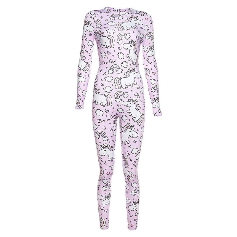 Printed hip sports fitness jumpsuit