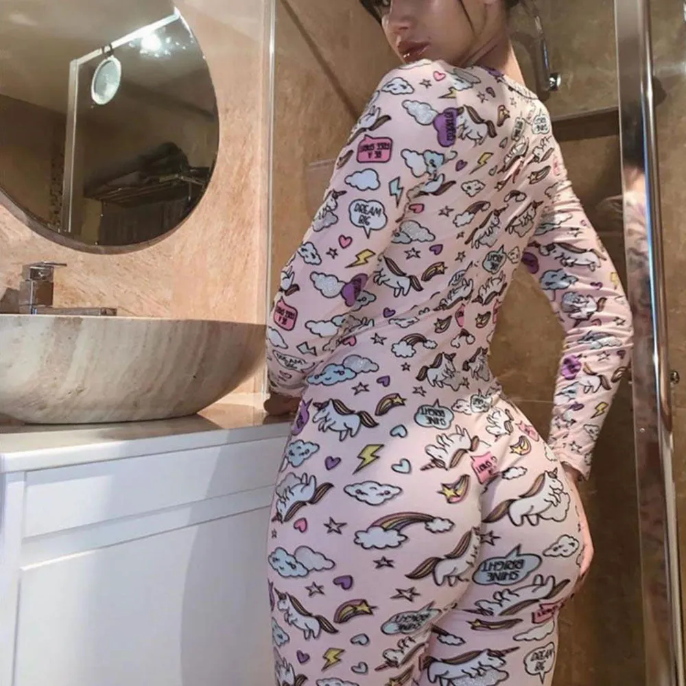Printed hip sports fitness jumpsuit