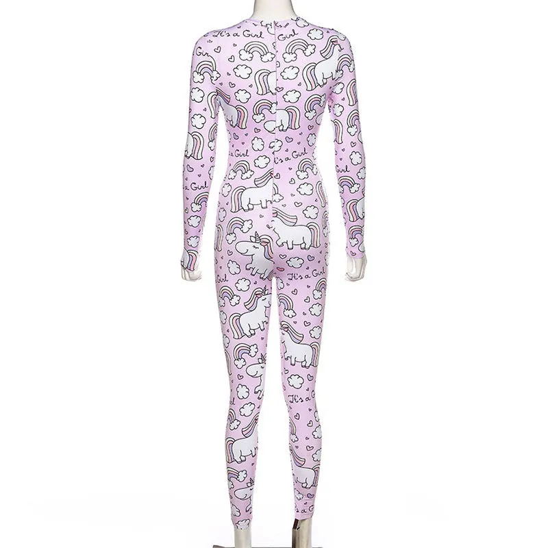 Printed hip sports fitness jumpsuit