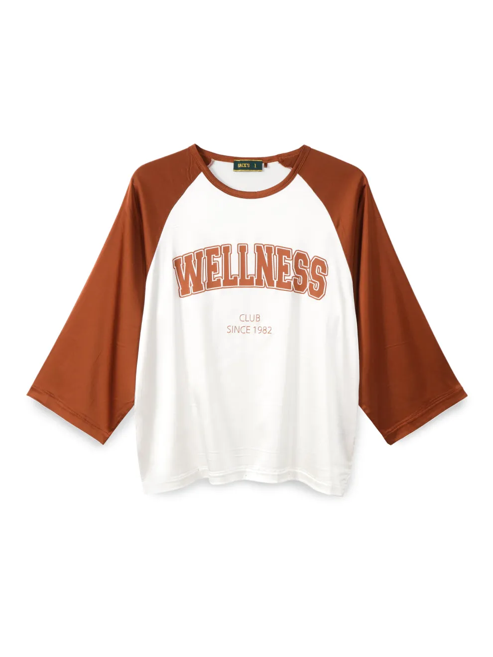 Printed raglan satin shirt