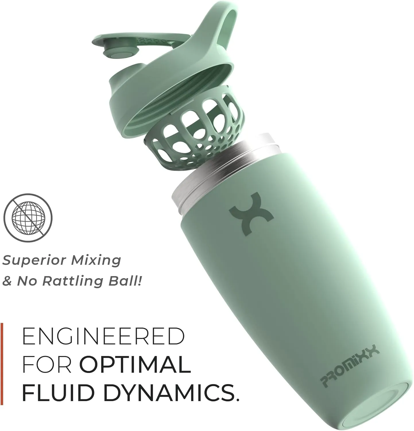 Promixx Pursuit Shaker Bottle Insulated Stainless Steel Water Bottle and shaker Cup, 18oz