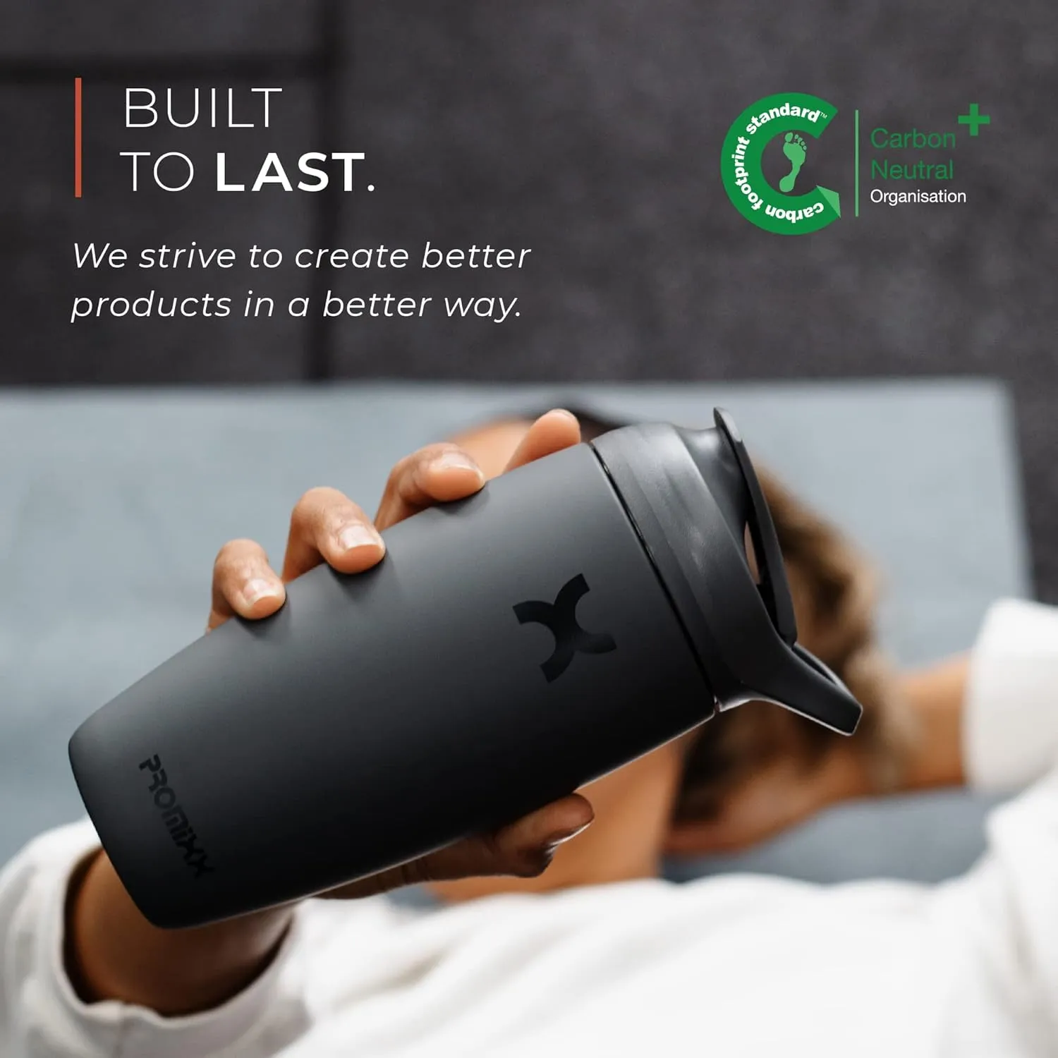 Promixx Pursuit Shaker Bottle Insulated Stainless Steel Water Bottle and shaker Cup, 18oz