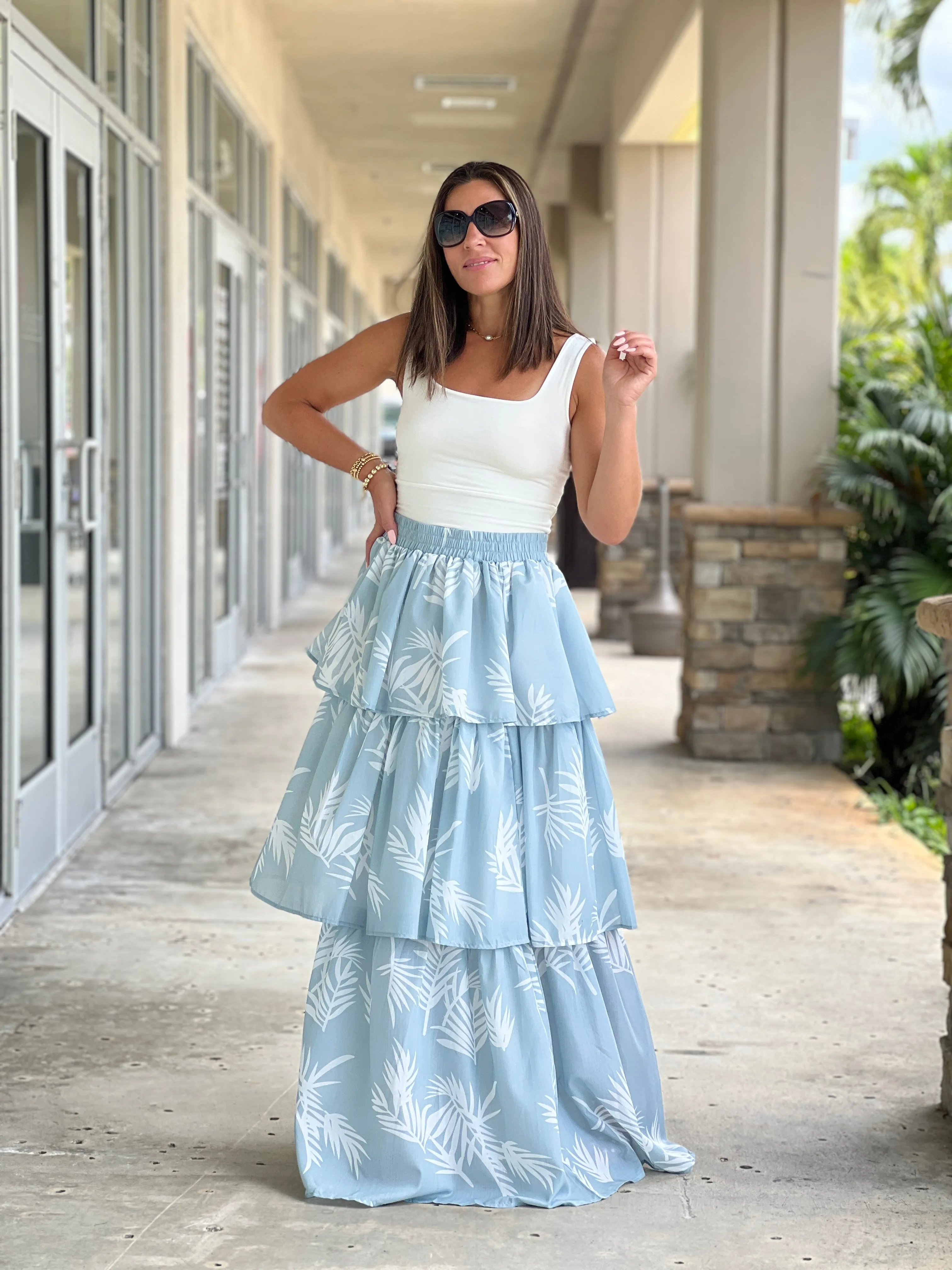 "Amapola" Floral Print Maxi Skirt