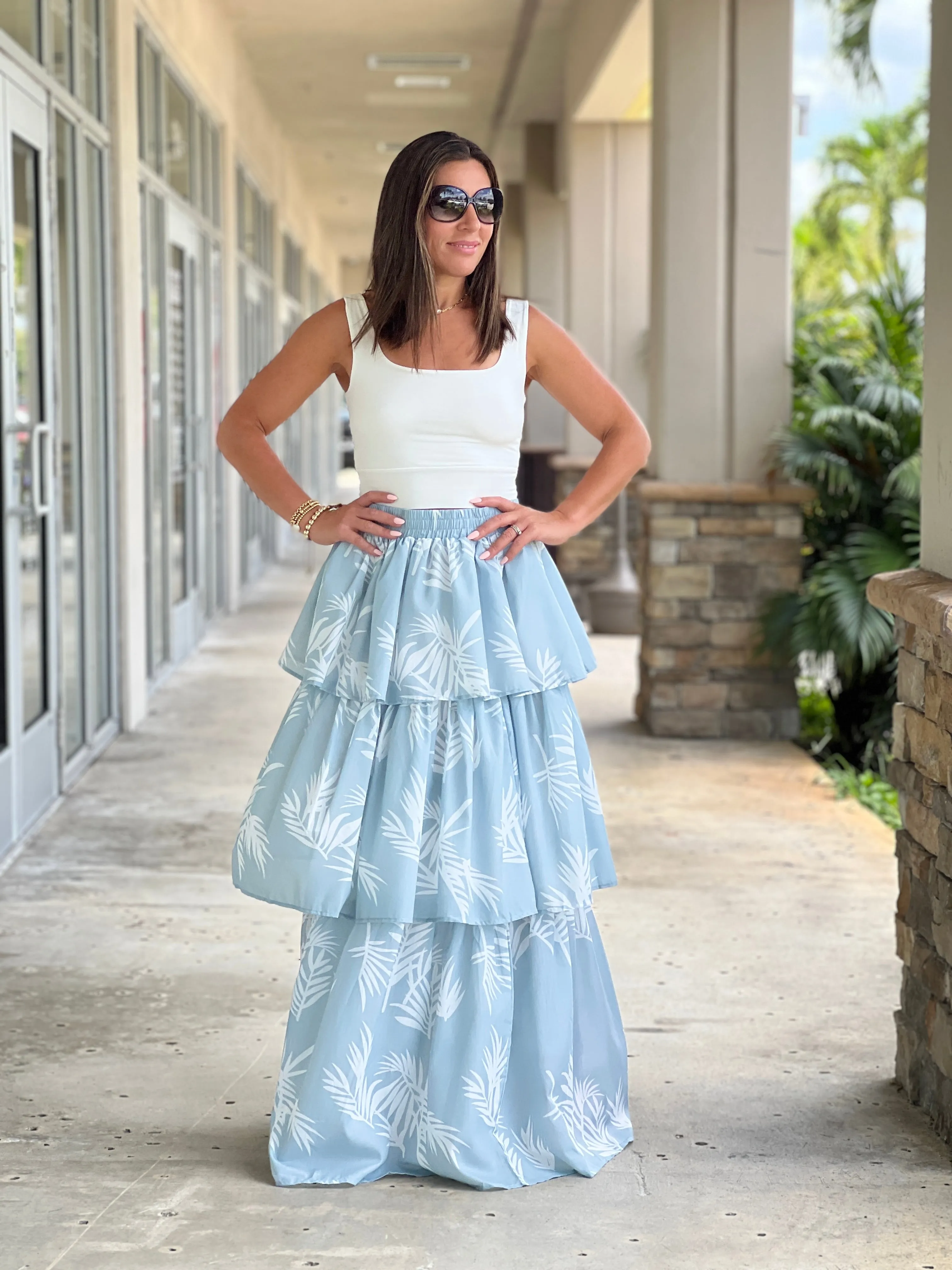 "Amapola" Floral Print Maxi Skirt