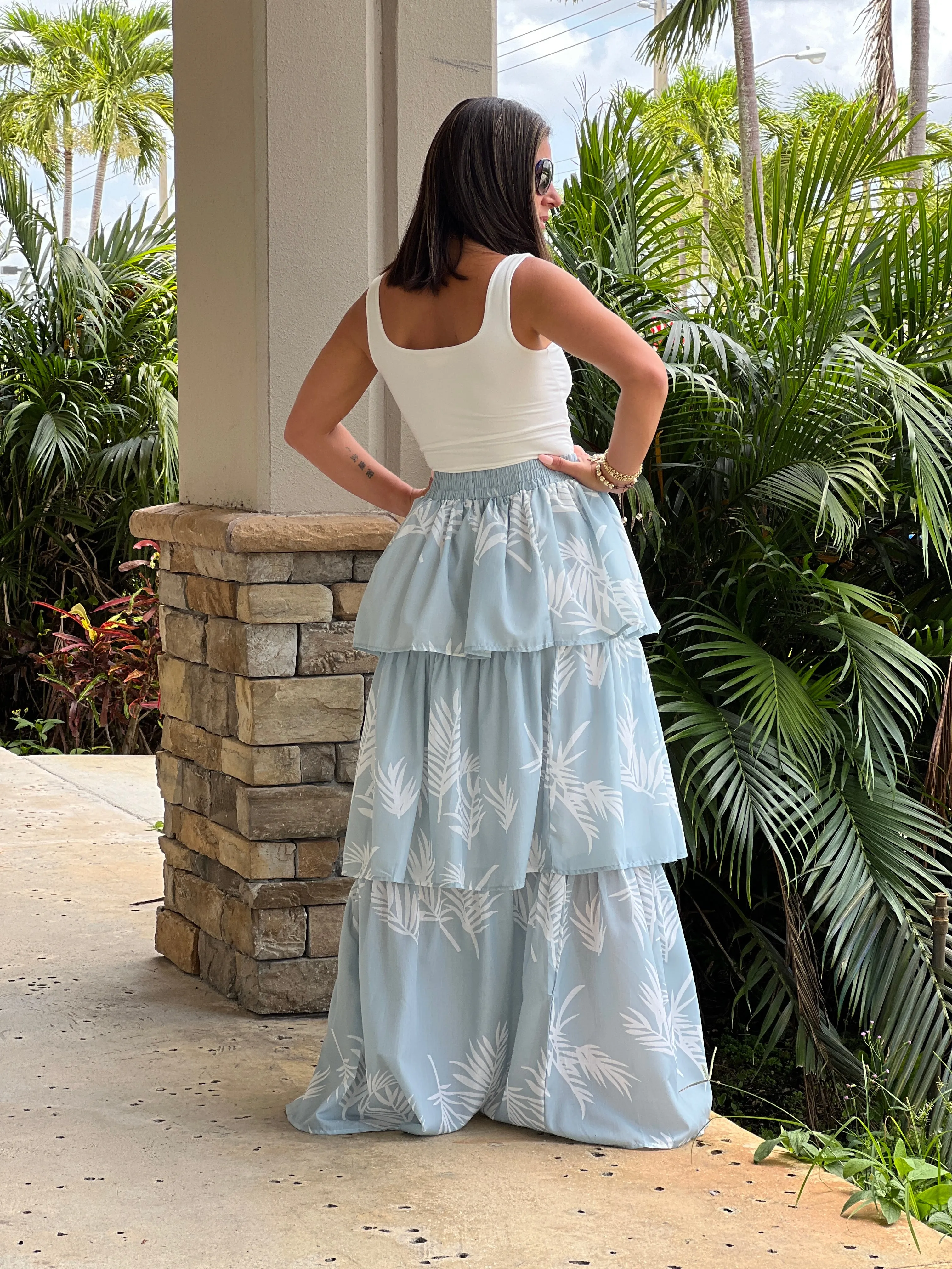 "Amapola" Floral Print Maxi Skirt
