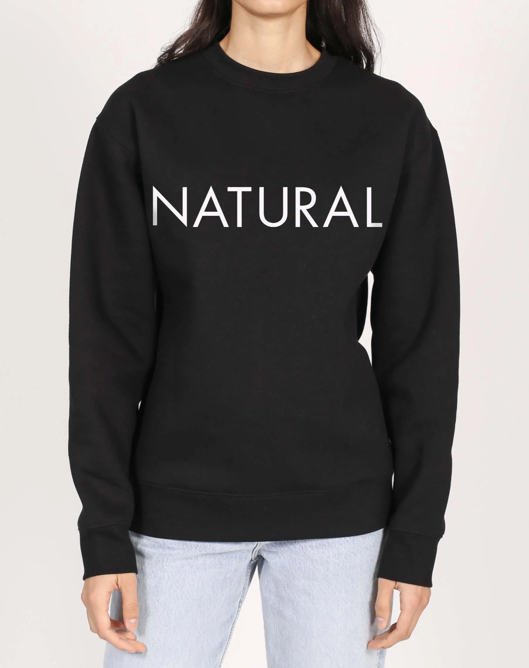 "Natural" Classic Crew Neck Sweatshirt | Black