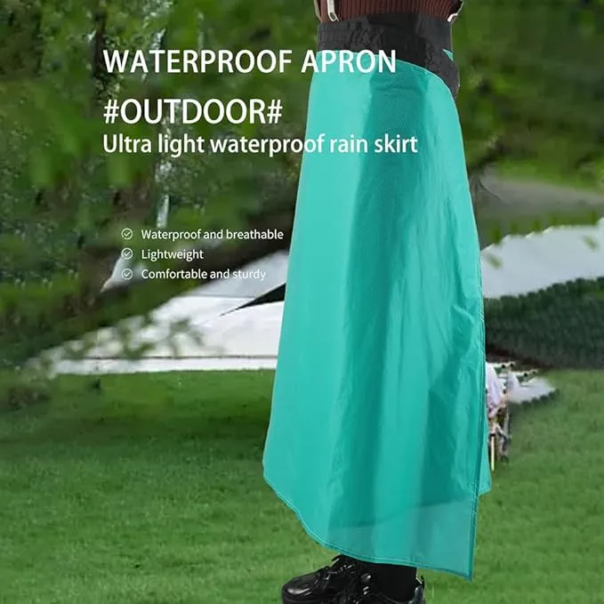 Rain Skirt, Ultra Light Thin Rain Skirt, Waterproof Lightweight Kilt, reathable Windproof Raincoat Rainwear Liner, Packable Windbreak Kilt Skirt for Cycling Riding Camping Hiking