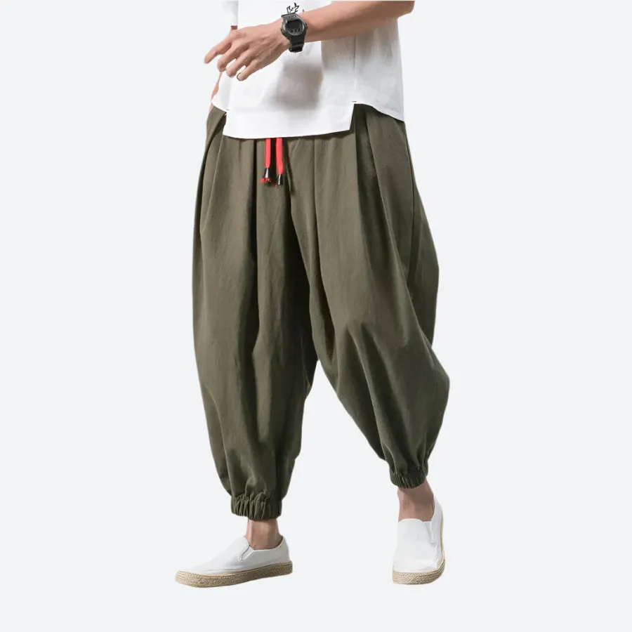 Relaxed Fit Cotton Harem Pants