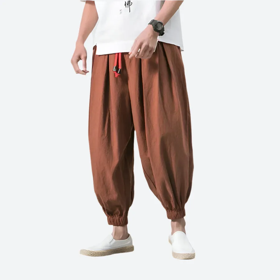 Relaxed Fit Cotton Harem Pants