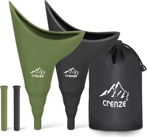 Rquite Female Urination Device, Female Urinal Silicone Funnel Urine Cups Portable Urinal Standing Up to Pee Funnel for Travelling, Camping, Hiking, Outdoor Activities -Carrying Bag Included (2 Packs)