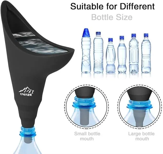 Rquite Female Urination Device, Female Urinal Silicone Funnel Urine Cups Portable Urinal Standing Up to Pee Funnel for Travelling, Camping, Hiking, Outdoor Activities -Carrying Bag Included (2 Packs)