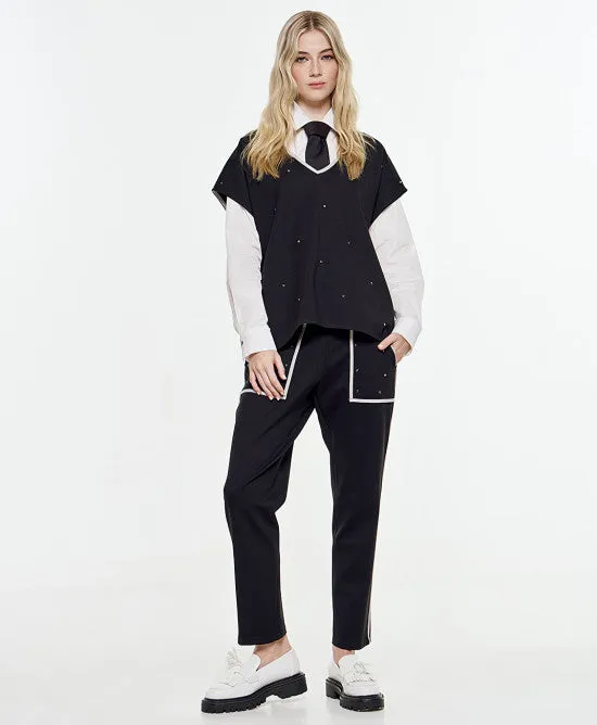 SALE Rhinestone Elastic Waist Pants
