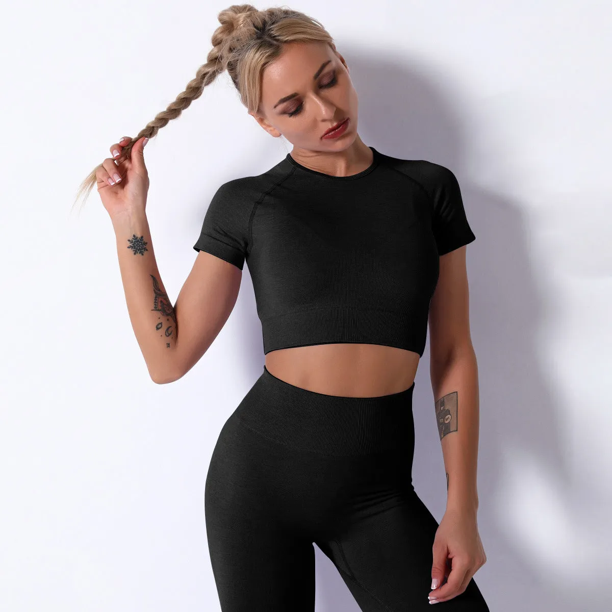 Seamless Yoga Sports Suit Female Summer