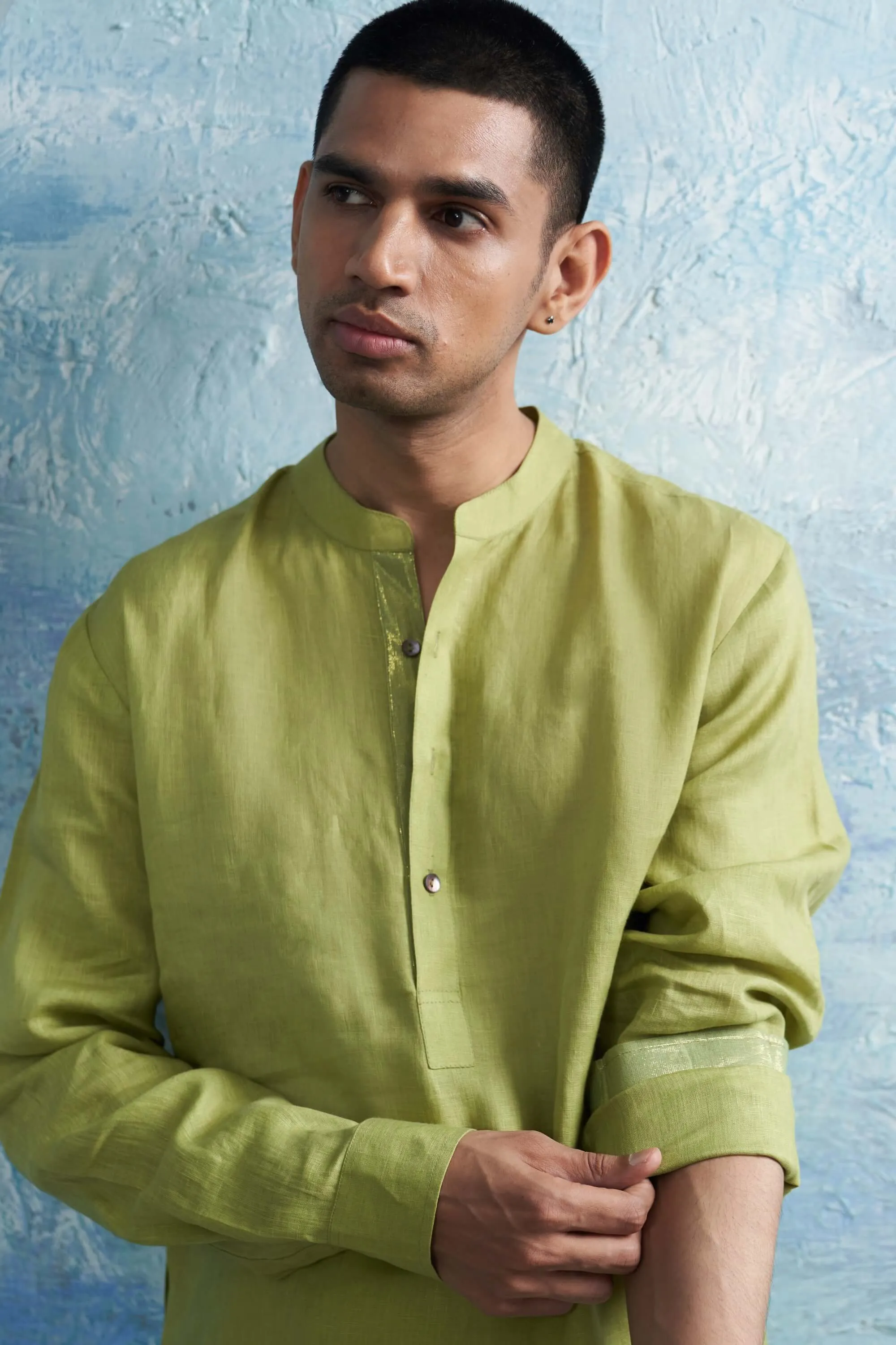 Sheen green straight kurta and salwar