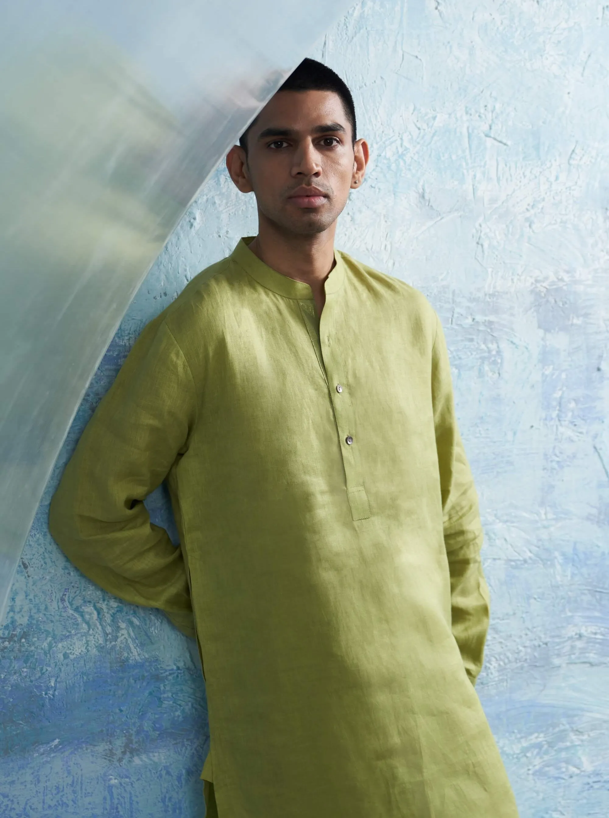 Sheen green straight kurta and salwar