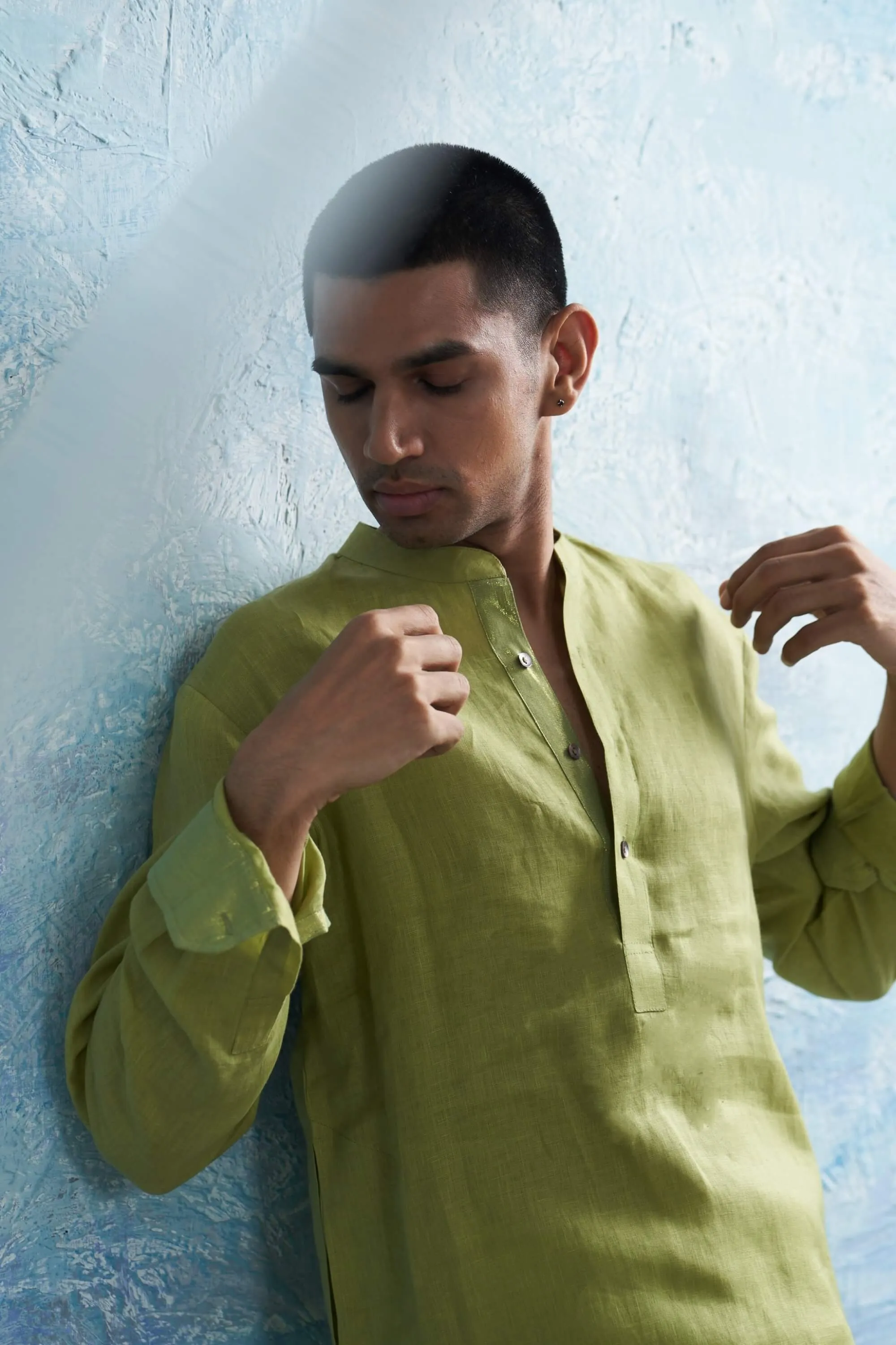 Sheen green straight kurta and salwar