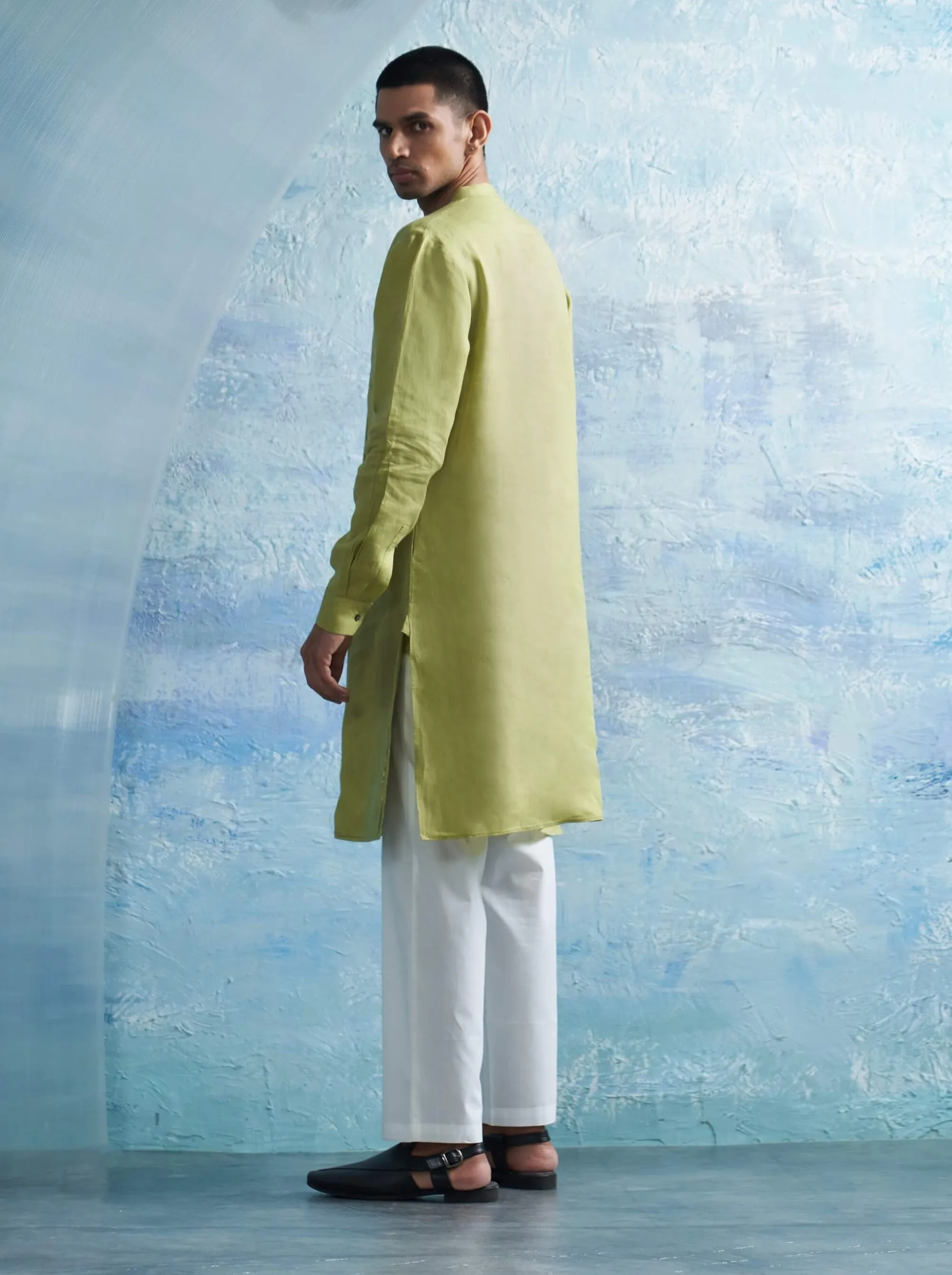 Sheen green straight kurta and salwar