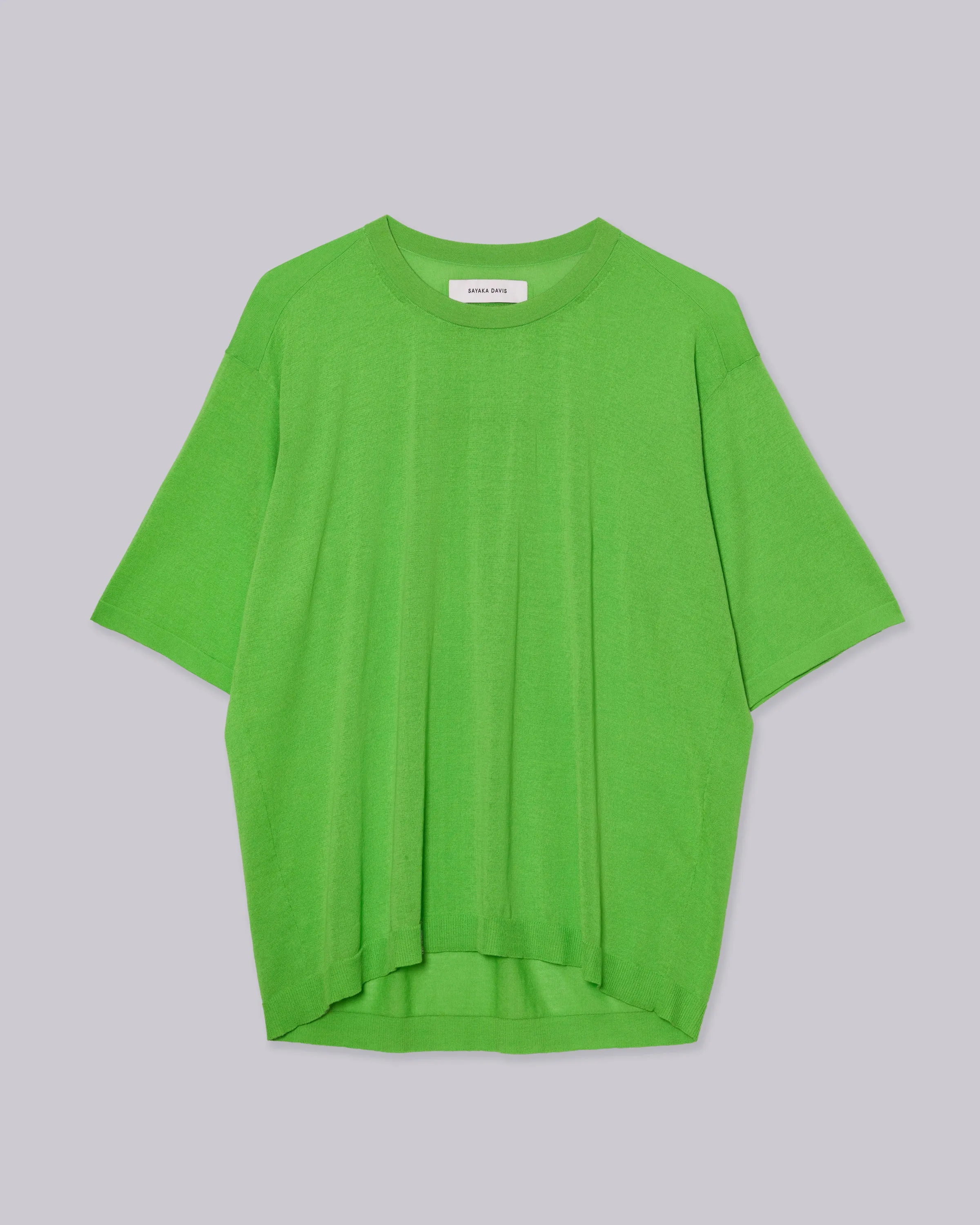 Sheer Knit Tee in Electric Green