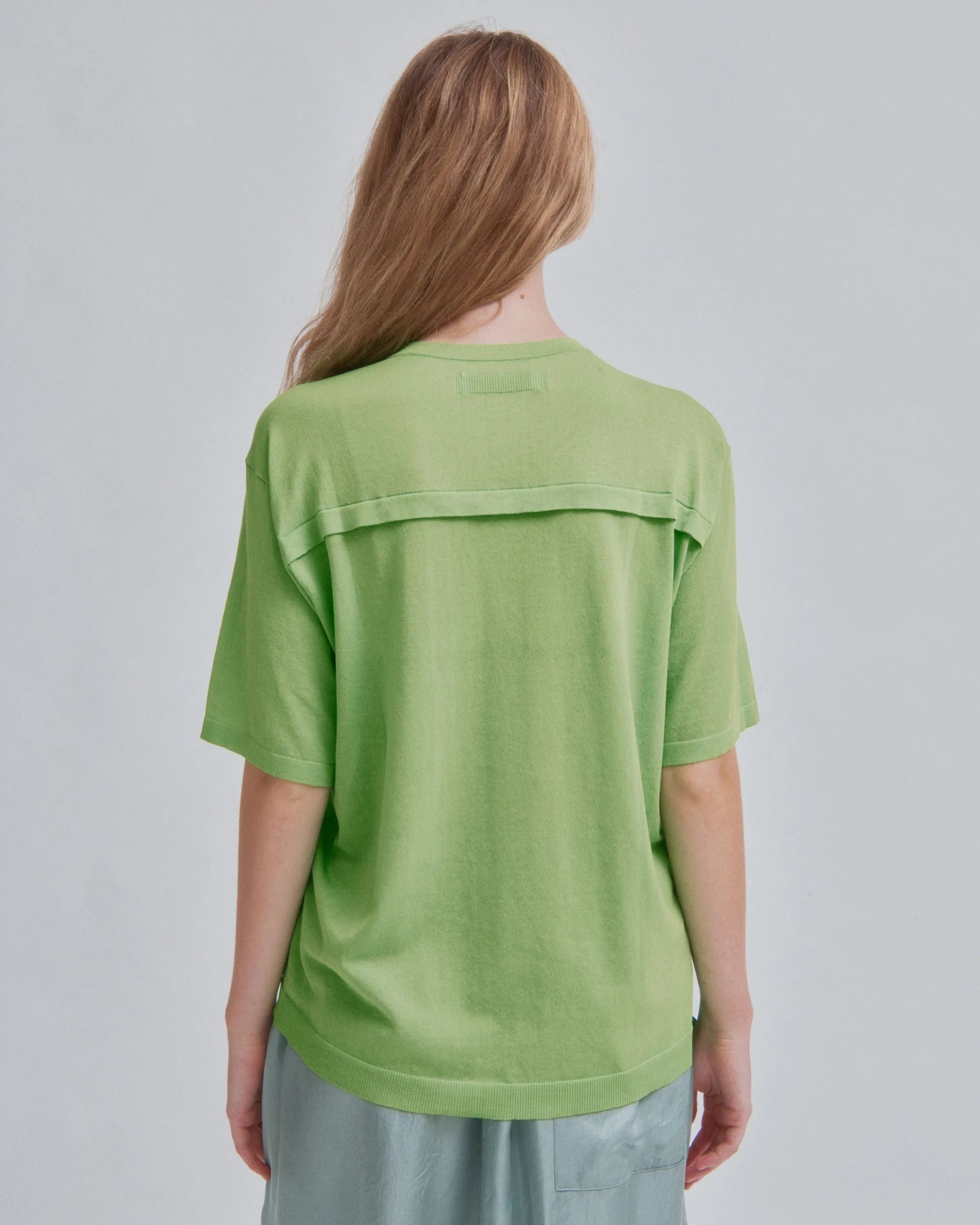 Sheer Knit Tee in Electric Green