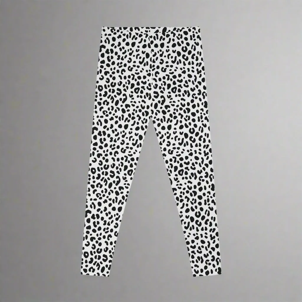 Snowy Leopard Animal Print Leggings