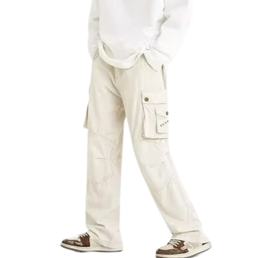Solid Color Patchwork Cargo Pants