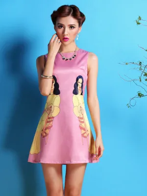 splendor in satin printed dress