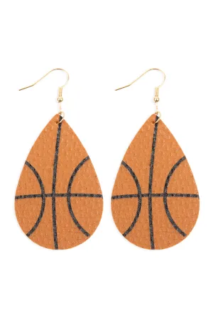 Sports Leather Teardrop Earrings
