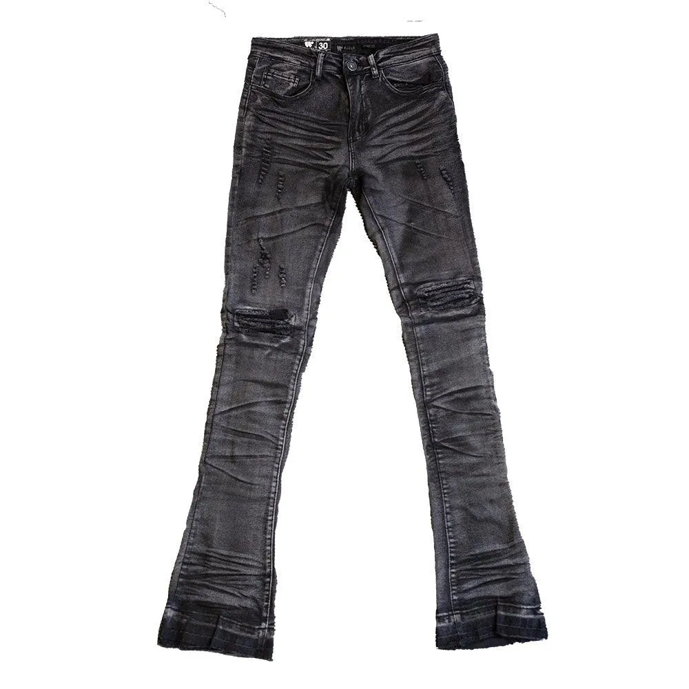 STACKED DENIM (BLACK BLEACH)