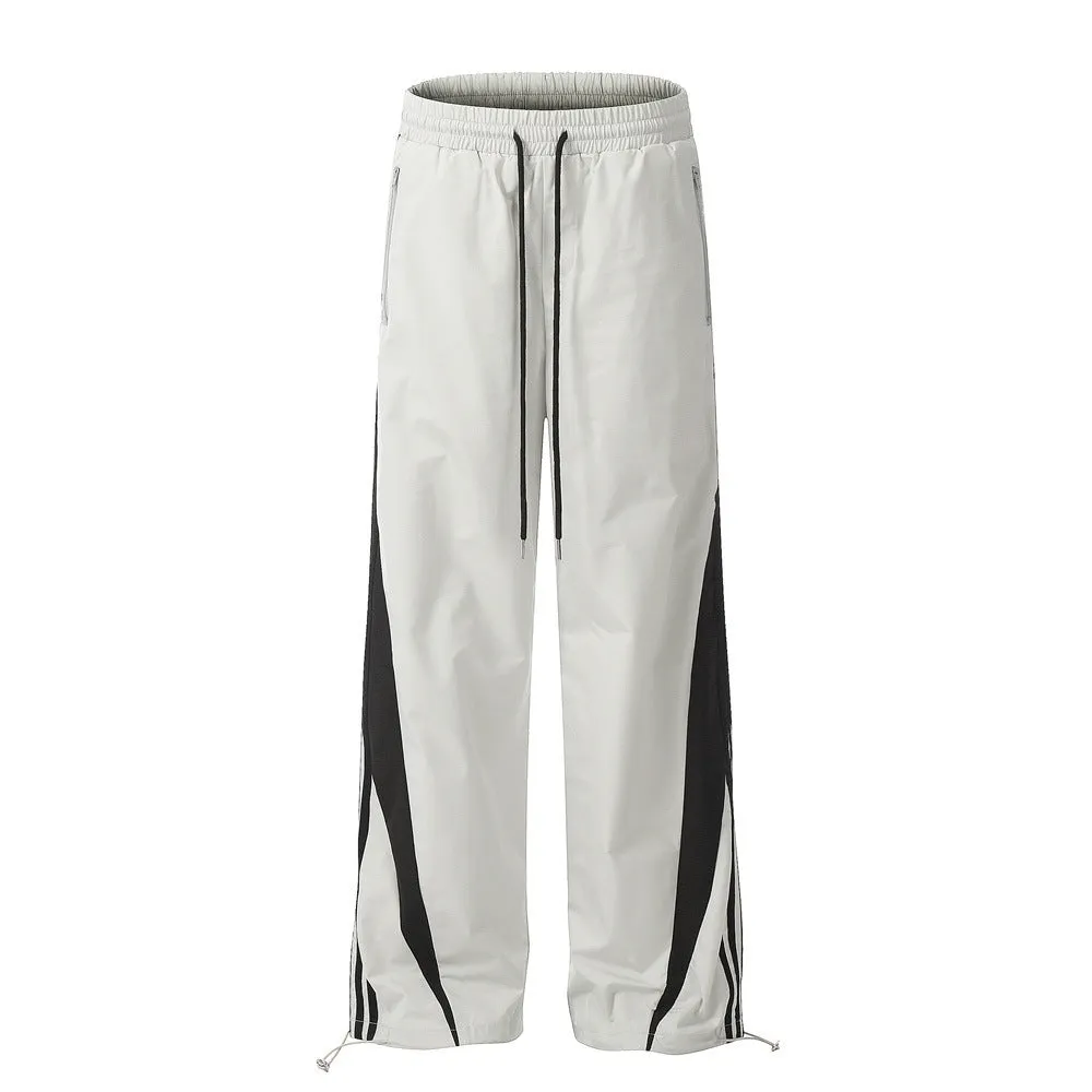 Stitching Sports Casual Straight Trousers Men